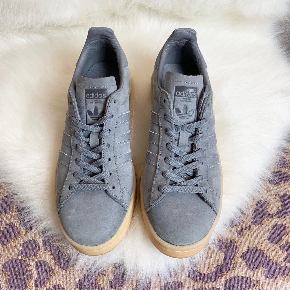 Adidas campus Gray with pale pink soles fits 7-7.5